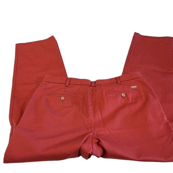 IZOD Men's Flat Front Chino Pants in Salmon Size 36x34 - Picture 8 of 8